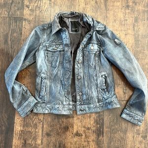 Mauritius denim wash leather jacket size small